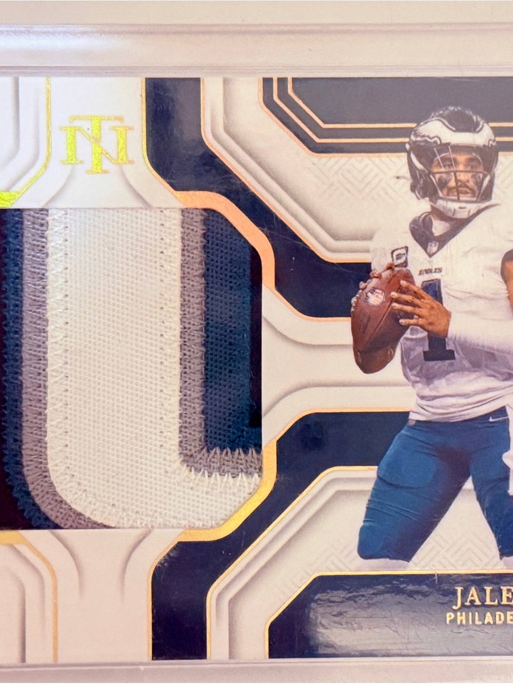 Panini Football Patch Card - White, Navy, Gray Trim